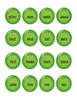 Peas, Please! - Compound Words - 5 possibilities for game play | TpT