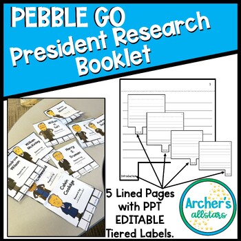 Preview of Pebble Go Companion Presidents Research Booklet Interactive Notebook