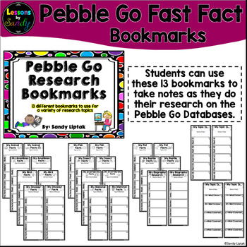 Preview of Pebble Go Research Bookmarks