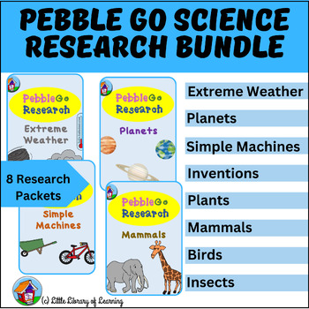 Preview of Pebble Go™ Science Research Packets Bundle for Google Slides™