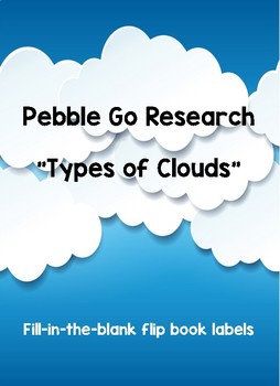 Preview of Pebble Go "Types of Clouds" Flipbook Labels