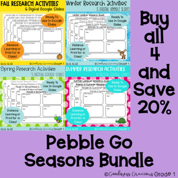 Preview of Pebble Go Virtual Research Activities- 4 Seasons