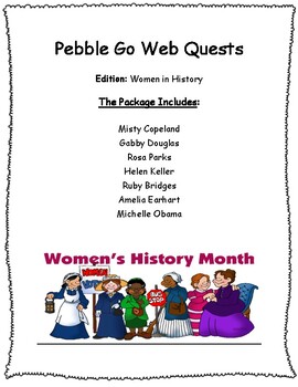 Preview of Pebble Go Web Quest Bundle: Women in History