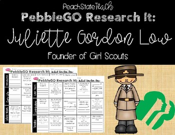 Preview of PebbleGO Research It: Juliette Gordon Low, Founder of the Girl Scouts