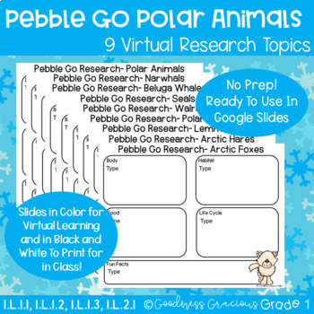 Preview of PebbleGo Polar Animals Research- Digital or Printable Science Activities