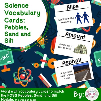 Preview of Pebbles, Sand, and Silt Science Vocabulary Cards