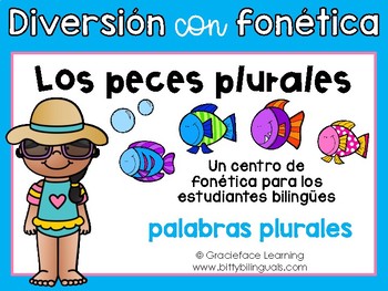 Preview of Spanish Phonics Center Plural Endings - Centro de fonética Palabras plurales