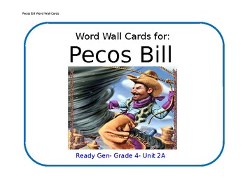 Preview of Pecos Bill Word Wall Cards (Ready Gen Gr 4 Unit 2A)