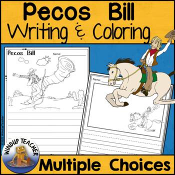 Preview of Pecos Bill Writing Paper and Coloring Pages