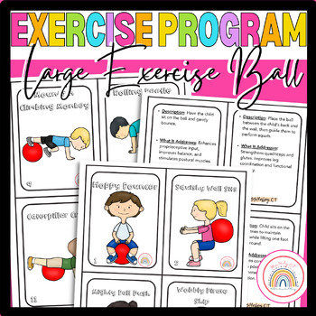 Preview of Pediatric Exercise Program: Large yoga ball edition; OT, PT, Gross Motor Skills.
