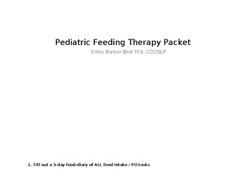 Preview of Pediatric Feeding Therapy Packet