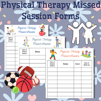 Preview of Pediatric, School Based Physical Therapy Missed Session Log Planner