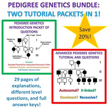Preview of Pedigree Genetics: 2 Tutorial and Question Packet Bundle!