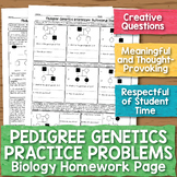 Pedigree Genetics Practice Problem Biology Homework Worksheets