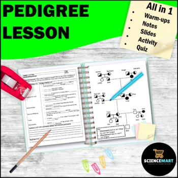 Preview of Pedigree Notes, Activity and Slides Guided Reading Heredity Lesson