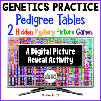 Preview of Genetics Pedigree Charts and Tables Digital Hidden Picture Activity & Worksheets