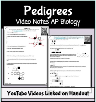 Preview of Pedigrees Video Notes/Handout AP Biology Unit 5
