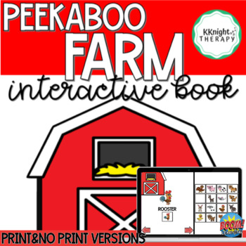 Preview of Peekaboo Farm Interactive Book + BOOM CARDS + Sentence Strips