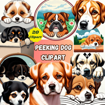 Preview of Peeking Dog Clipart