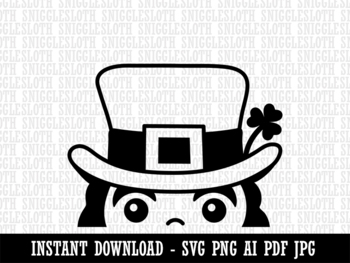 Preview of Peeking Leprechaun Saint Patrick's Day Clipart Instant Digital Download AI PDF