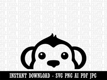 Peeking Sloth Clipart Instant Digital Download AI PDF SVG PNG JPG Files for  Comm