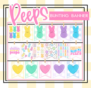 Preview of Peep Banner, Easter Banner, Happy Easter, Spring Banner, Peeps, Peep Day