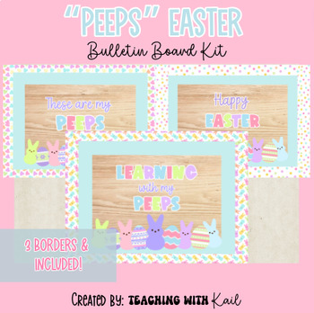 Preview of Peeps Easter Bulletin Board, Bright Easter Bulletin, Peeps Bulletin, April