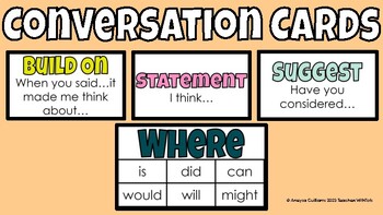 Preview of Peer Conversation Cards Rainbow Brights