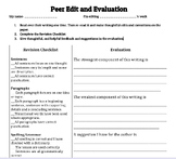 Peer Edit Evaluation Sheet