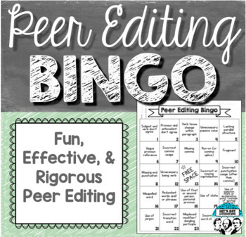 Peer Editing Bingo By Let S Get Literature Teachers Pay