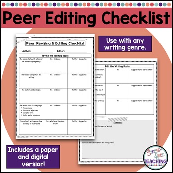 Preview of Peer Editing Checklist
