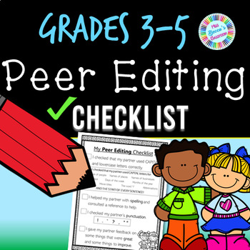 Preview of Peer Editing Checklist 3rd grade, 4th grade, 5th grade writing PDF and digital!