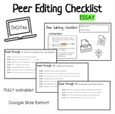 Peer Editing Checklist (Essay) - DIGITAL 