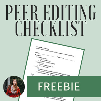 Preview of Peer Editing Checklist FREEBIE
