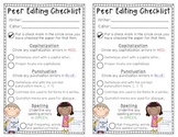 Peer Editing Checklist FREEBIE!