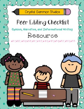 Preview of Peer Editing Checklists for Opinion, Narrative, and Informational Essays