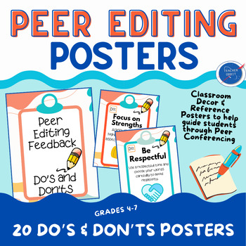 Preview of Peer Editing Feedback Posters | Writing Workshop & Conferences Anchor Charts