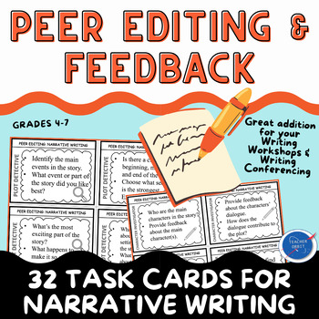 Preview of Peer Editing Task Cards | Feedback Form | Writing Workshop & Conferences