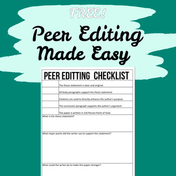 Preview of Peer Editing / Proofreading Checklist