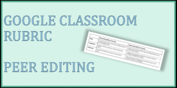 Preview of Peer Editing Rubric (Sheets/Excel File to Use with Google Classroom)