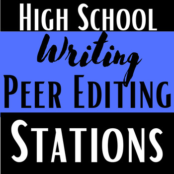 Preview of Peer Editing Stations & Checklist, High School Writing Review, PDF