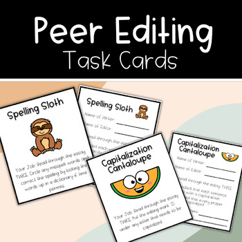 Preview of Peer Editing Task Cards & Feedback Writing Bundle