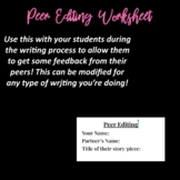 Peer Editing Worksheet