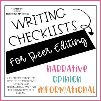 Preview of Peer Editing Checklists