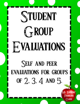 Preview of Peer Evaluation for Group Projects Form