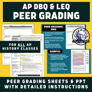 Preview of Peer Feedback & Grading Sheet: DBQ & LEQ for AP® Euro, APUSH & AP® World History