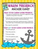 Peer Feedback Poster Anchor Charts- Warm and Cool Feedback