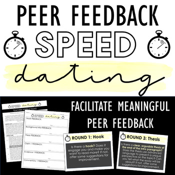 Preview of Peer Feedback Speed Dating - Engaging, Meaningful Peer Feedback Activity