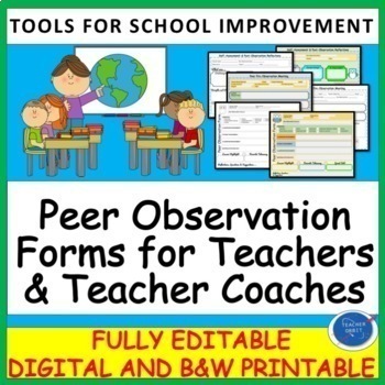 Preview of Peer Observation Forms | Teachers Instructional Coaches Principal & Supervisor