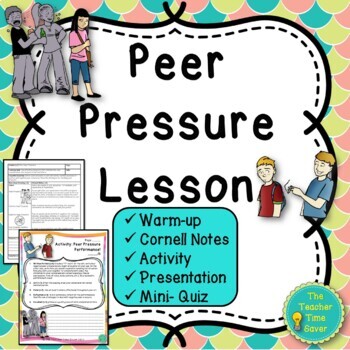 Preview of Peer Pressure Health SEL Lesson- Peer Pressure Notes Slides and Activity